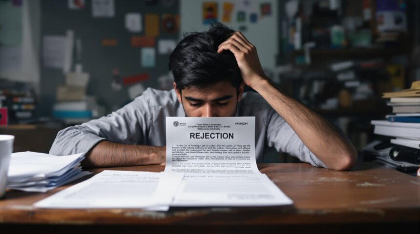 How to clear SSC Exam: Student looking at SSC exam rejection letter sitting at desk