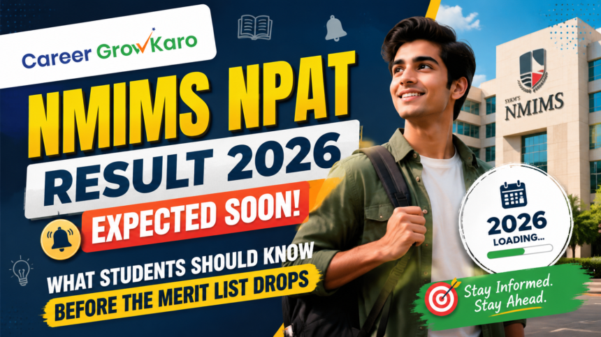 NMIMS NPAT result 2026 login page on nmims.edu