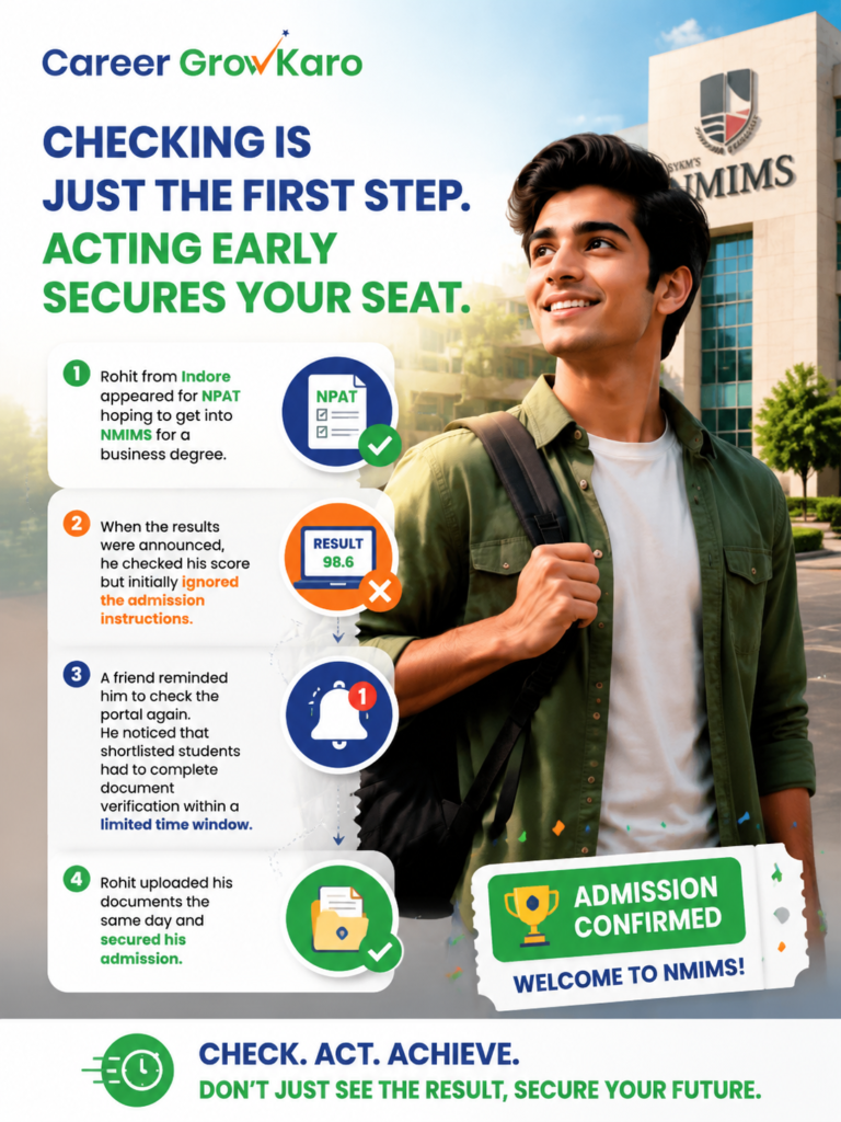 NMIMS NPAT Result 2026 Out Today: Check Before Seats Fill 3 Steps to check NMIMS NPAT result 2026
