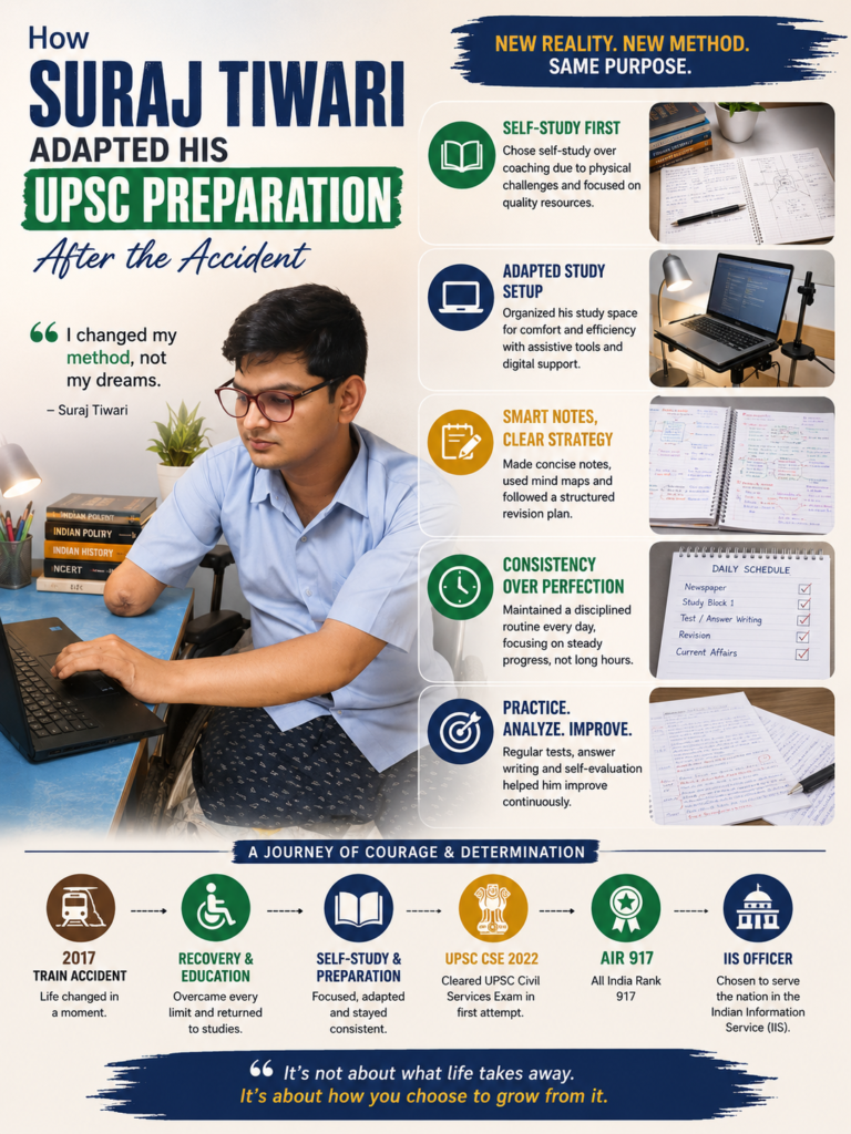 Suraj Tiwari UPSC success story: How Suraj Tiwari adapted his UPSC preparation after the accident