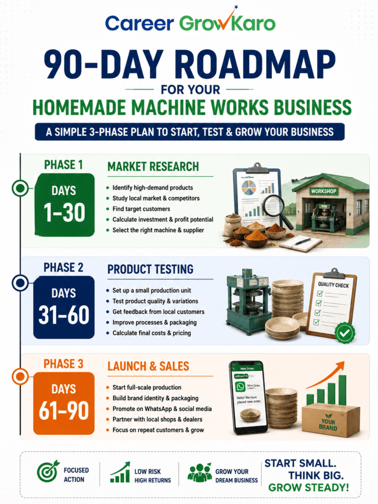 Homemade Machine Works: 15 Small Manufacturing Businesses You Can Start From Your Village 5 90 day roadmap for homemade machine works business