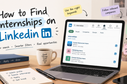 how to find internships on LinkedIn