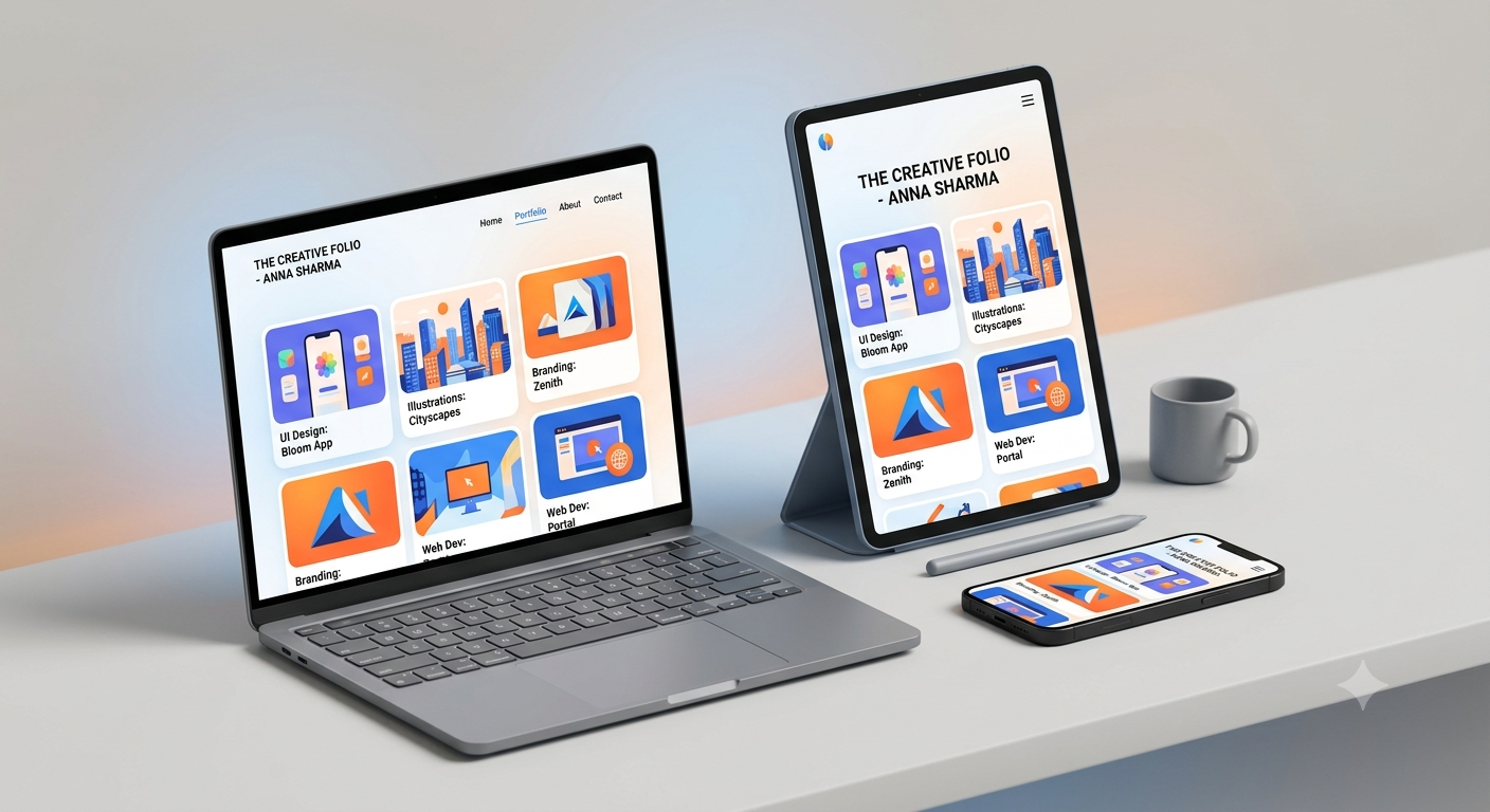 Building a digital portfolio from scratch across mobile and desktop devices
