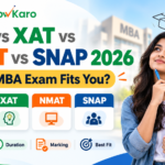 CAT vs XAT vs NMAT vs SNAP comparison of dates, duration and marking for 2026-27