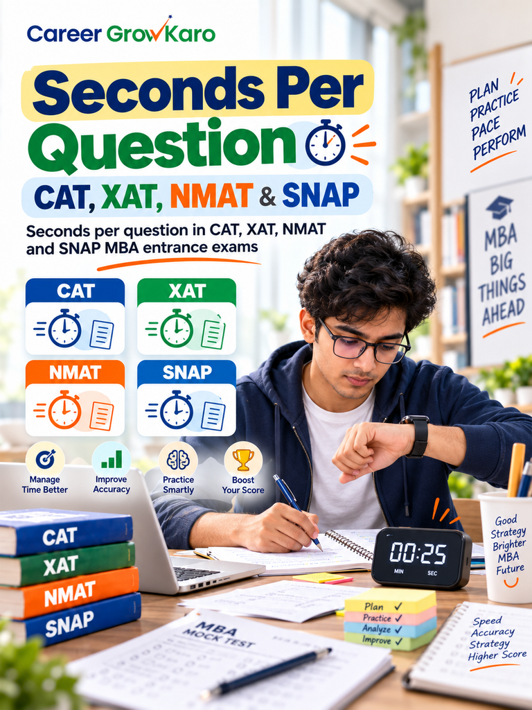 CAT vs XAT vs NMAT vs SNAP - Seconds per question in CAT, XAT, NMAT and SNAP MBA entrance exams